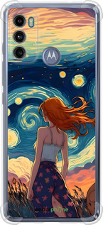 Силикон с усиленными углами чехол Девушка Арт для Motorola G60 - 6325sp-2467 изображение 