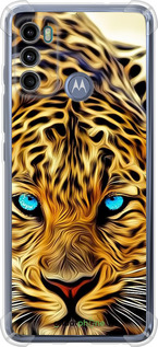 Силикон с усиленными углами чехол Леопард для Motorola G60 - 6611sp-2467 изображение 