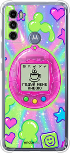 Силіконовий протиударний с посиленими кутами чехол Y2K Aesthetic Retro Pet: Годуй мене кавою для Motorola G60 - 6784sp-2467 изображение 