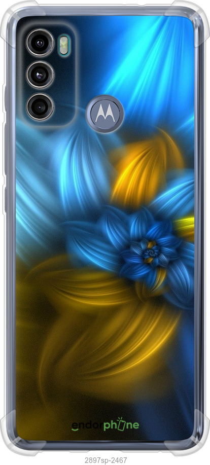 

Силіконовий протиударний с посиленими кутами чохол "Візерунок 46" для Motorola G60, Синій