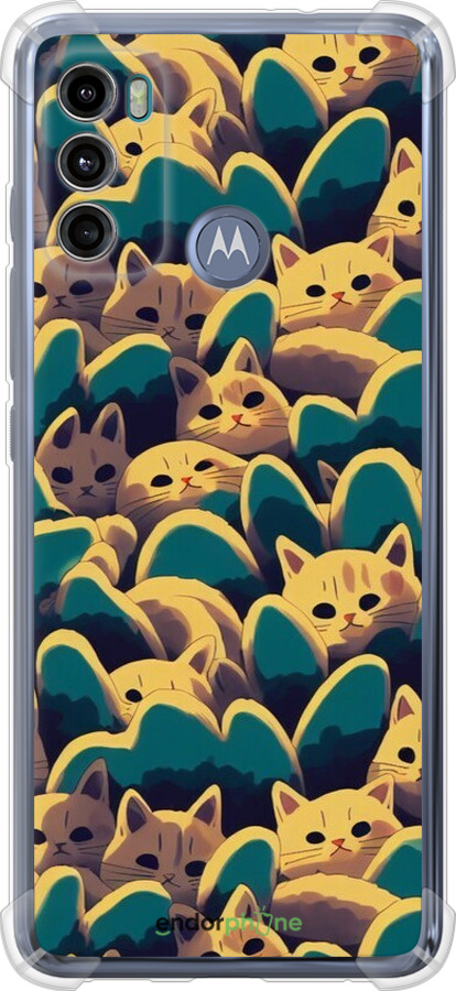 Силикон с усиленными углами чехол С изображением кошек для Motorola G60 - 6429sp-2467 изображение 