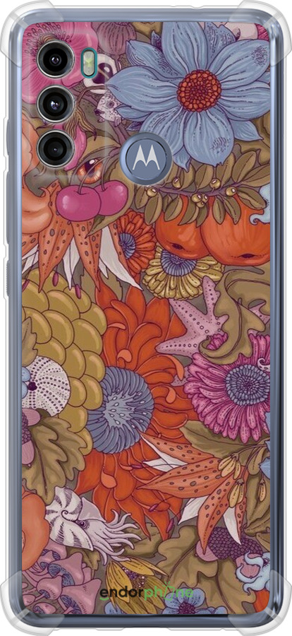Силикон с усиленными углами чехол Абстрактные цветы для Motorola G60 - 6526sp-2467 изображение 
