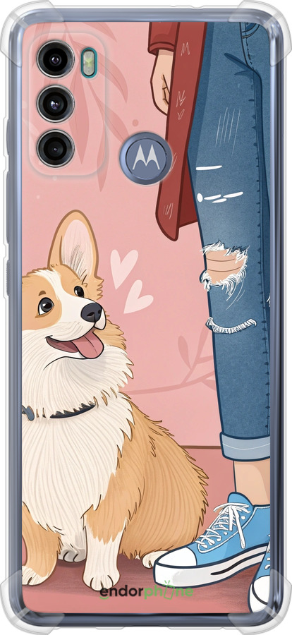 Силіконовий протиударний с посиленими кутами чехол Корги 3 для Motorola G60 - 6707sp-2467 изображение 
