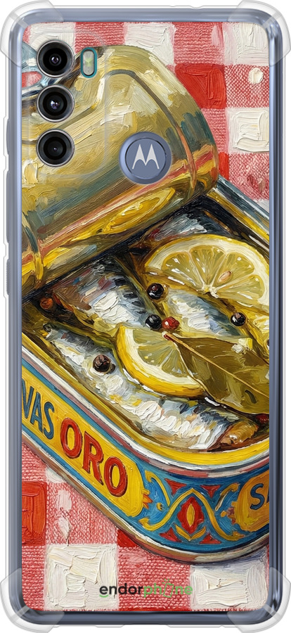 Силіконовий протиударний с посиленими кутами чехол Vintage Sardine Tin Phone для Motorola G60 - 6772sp-2467 изображение 