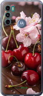 Силіконовий чехол Вишня у шоколаді для Motorola G60 - 6698u-2467 изображение 