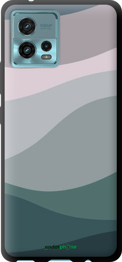 TPU чехол С фиолетовым и бирюзовым ретро-стилем и волнами для Motorola G72 - 6533b-2859 изображение 