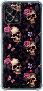 Силикон с усиленными углами чехол Черепа и розы для Motorola G72 - 6316sp-2859 изображение 