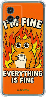 Силикон с усиленными углами чехол 'Funny Cat' для Motorola G72 изображение 6