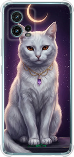 Силіконовий протиударний с посиленими кутами чехол Mystic White Cat Gothic Dark Purple Gold для Motorola G72 - 6805sp-2859 изображение 