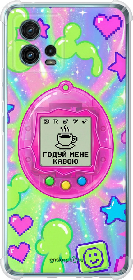 Силикон с усиленными углами чехол Y2K Aesthetic Retro Pet: Годуй мене кавою для Motorola G72 - 6784sp-2859 изображение 