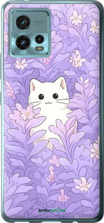 Силіконовий чехол Котик в цветах для Motorola G72 - 6390u-2859 изображение 