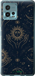 Силиконовый чехол Celestial Harmony: Sun & Moon Gold Mystic Pattern для Motorola G72 - 6778u-2859 изображение 