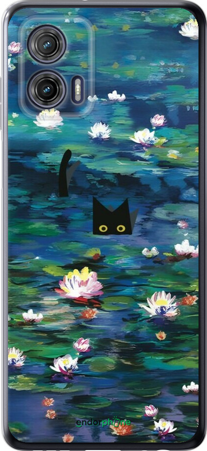 Силиконовый чехол Чехол с изображением водяных лилий Моне и кошек для Motorola G73 - 6399u-3196 изображение 