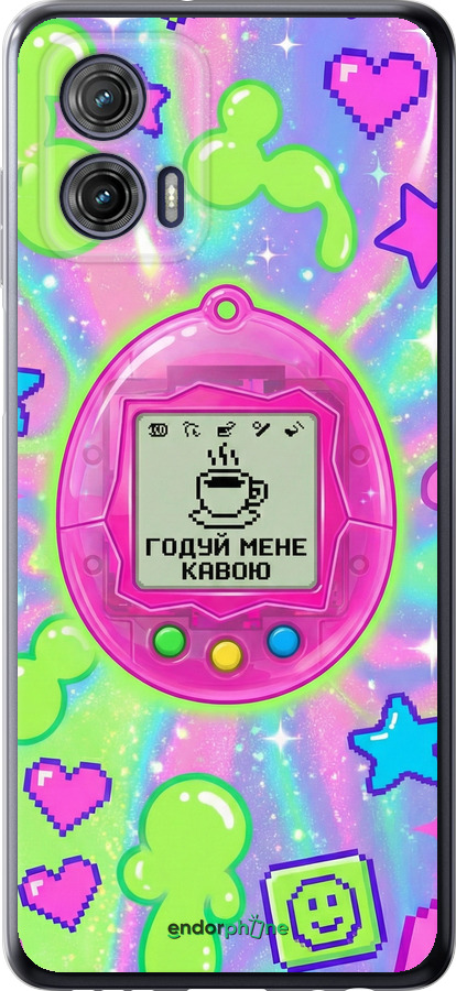 Силиконовый чехол Y2K Aesthetic Retro Pet: Годуй мене кавою для Motorola G73 - 6784u-3196 изображение 