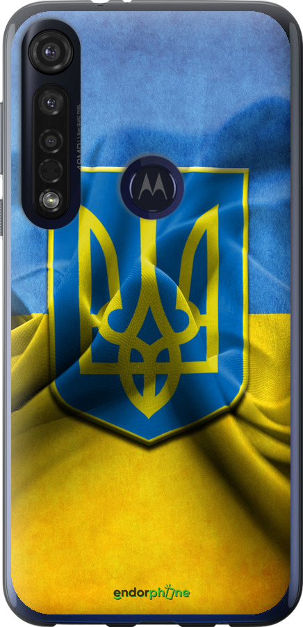 

Силіконовий чохол "Прапор та герб України" для Motorola G8 Plus, Блакитний