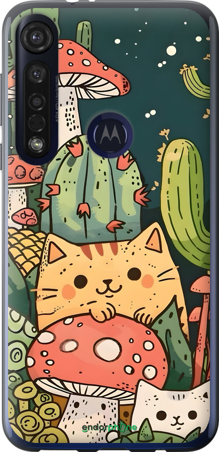 Силиконовый чехол Коты грибы для Motorola G8 Plus - 6321u-1837 изображение 