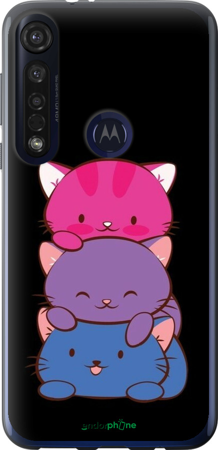 Силиконовый чехол Милые кошки для Motorola G8 Plus - 6518u-1837 изображение 
