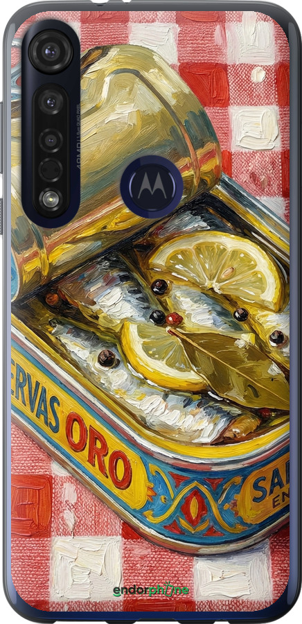 Силиконовый чехол Vintage Sardine Tin Phone для Motorola G8 Plus - 6772u-1837 изображение 
