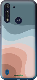 Силиконовый чехол С синими и розовыми волнами в стиле ретро для Motorola G8 Power Lite - 6532u-2032 изображение 