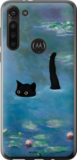 Силиконовый чехол С изображением кота и водяной лилии Monet для Motorola G8 Power - 6519u-1940 изображение 