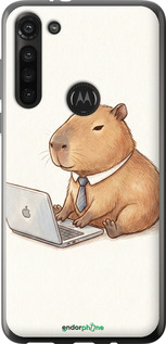 Силіконовий чехол Funny Capybara CEO Working для Motorola G8 Power - 6777u-1940 изображение 