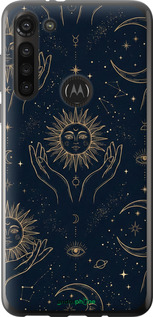 Силиконовый чехол Celestial Harmony: Sun & Moon Gold Mystic Pattern для Motorola G8 Power - 6778u-1940 изображение 