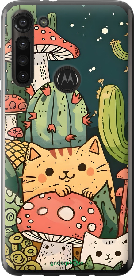 Силиконовый чехол Коты грибы для Motorola G8 Power - 6321u-1940 изображение 