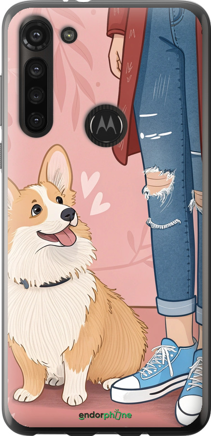 Силіконовий чехол Корги 3 для Motorola G8 Power - 6707u-1940 изображение 