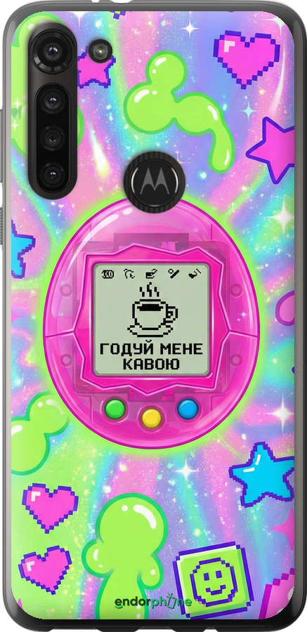 Силіконовий чехол Y2K Aesthetic Retro Pet: Годуй мене кавою для Motorola G8 Power - 6784u-1940 изображение 
