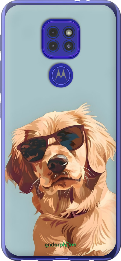 Силіконовий чехол Пес в очках для Motorola G9 Play - 6381u-2105 изображение 