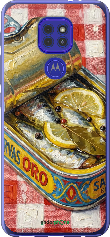Силиконовый чехол Vintage Sardine Tin Phone для Motorola G9 Play - 6772u-2105 изображение 