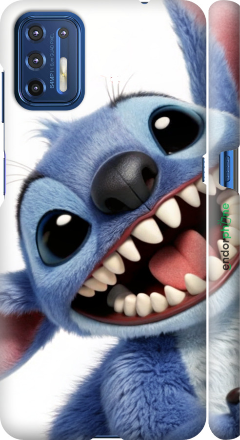 3D пластиковий матовий чехол Стіч для Motorola G9 Plus - 6684m-2104 изображение 