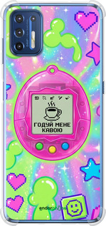 Силикон с усиленными углами чехол Y2K Aesthetic Retro Pet: Годуй мене кавою для Motorola G9 Plus - 6784sp-2104 изображение 