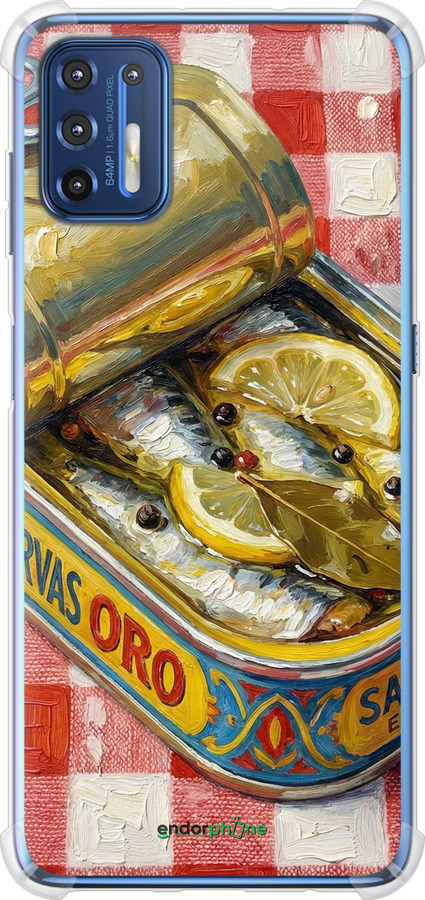 Силіконовий протиударний с посиленими кутами чехол Vintage Sardine Tin Phone для Motorola G9 Plus - 6772sp-2104 изображение 