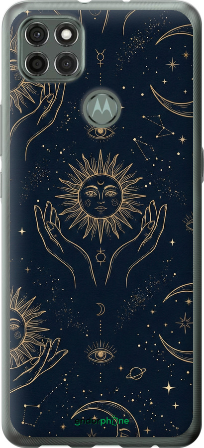 Силіконовий чехол Celestial Harmony: Sun & Moon Gold Mystic Pattern для Motorola G9 Power - 6778u-2229 изображение 