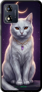 TPU чехол Mystic White Cat Gothic Dark Purple Gold для Motorola Moto E13 - 6805b-3053 изображение 