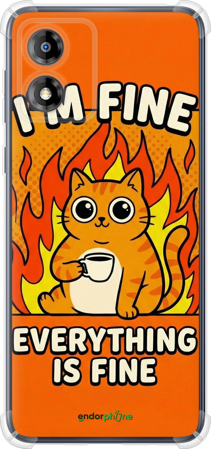 Силикон с усиленными углами чехол Funny Cat для Motorola Moto E13 - 6786sp-3053 изображение 