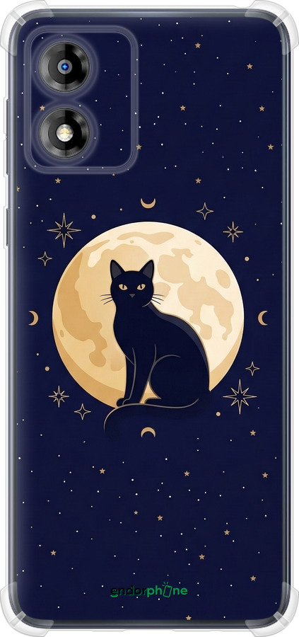 Силикон с усиленными углами чехол Cute Cat Celestial/Witchy для Motorola Moto E13 - 6787sp-3053 изображение 