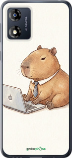 Силиконовый чехол Funny Capybara CEO Working для Motorola Moto E13 - 6777u-3053 изображение 