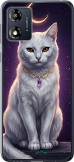 Силиконовый чехол Mystic White Cat Gothic Dark Purple Gold для Motorola Moto E13 - 6805u-3053 изображение 