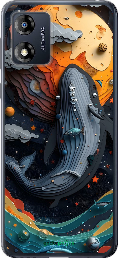 Силиконовый чехол Кит в космосе для Motorola Moto E13 - 6328u-3053 изображение 