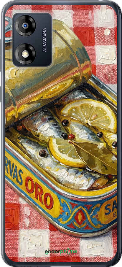 Силиконовый чехол Vintage Sardine Tin Phone для Motorola Moto E13 - 6772u-3053 изображение 