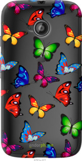 Силиконовый чехол Красочные мотыльки для Motorola Moto E2 - 4761u-377 изображение 
