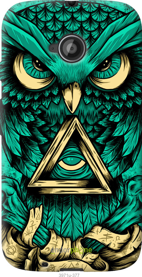 Силиконовый чехол Сова Арт-тату для Motorola Moto E2 - 3971u-377 изображение 