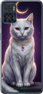 Силиконовый чехол Mystic White Cat Gothic Dark Purple Gold для Motorola Moto E22 - 6805u-2974 изображение 