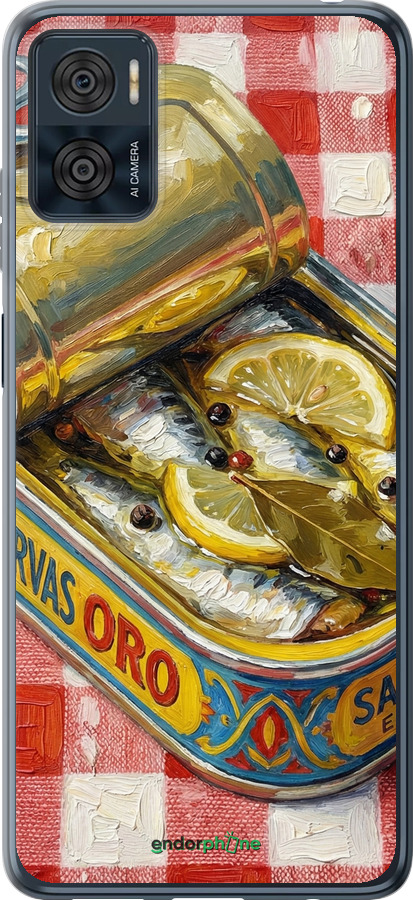 Силиконовый чехол Vintage Sardine Tin Phone для Motorola Moto E22 - 6772u-2974 изображение 