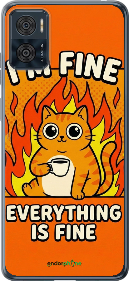 Силиконовый чехол Funny Cat для Motorola Moto E22 - 6786u-2974 изображение 