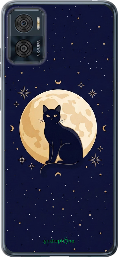 Силиконовый чехол Cute Cat Celestial/Witchy для Motorola Moto E22 - 6787u-2974 изображение 