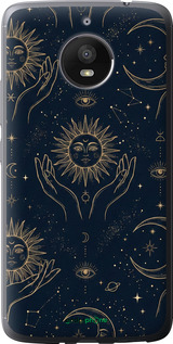 Силиконовый чехол 'Celestial Harmony: Sun & Moon Gold Mystic Pattern' для Motorola Moto E4 Plus изображение 3