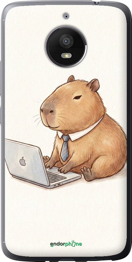 Силиконовый чехол Funny Capybara CEO Working для Motorola Moto E4 Plus - 6777u-1000 изображение 